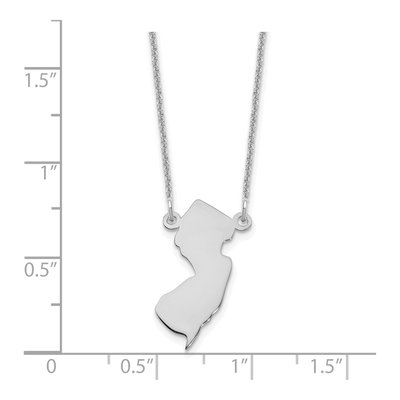 14K White Gold Jersey State Pendant Necklace – view 3