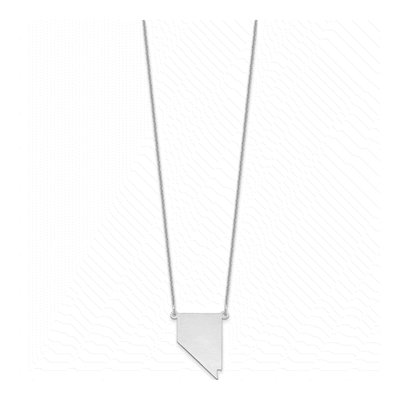 14K White Gold Nevada State Pendant Necklace – view 2