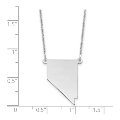 14K White Gold Nevada State Pendant Necklace – view 3