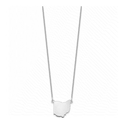 14K White Gold Ohio State Pendant Necklace – view 2