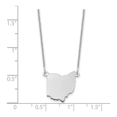 14K White Gold Ohio State Pendant Necklace – view 3