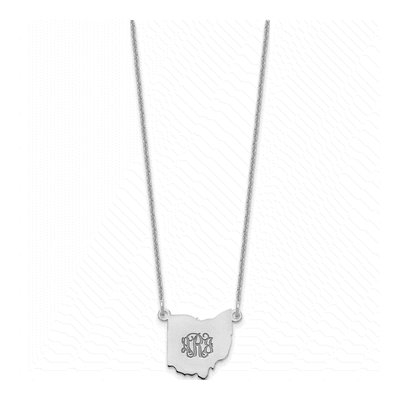 14K White Gold Ohio State Pendant Necklace – view 4
