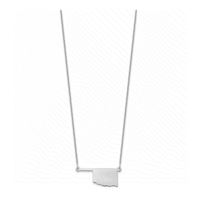 14K White Gold Oklahoma State Pendant Necklace – view 2