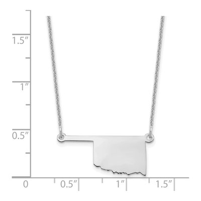 14K White Gold Oklahoma State Pendant Necklace – view 3