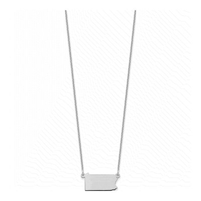 14K White Gold Pennsylvania State Pendant Necklace – view 2