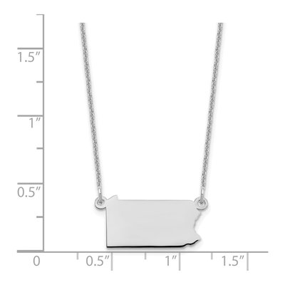 14K White Gold Pennsylvania State Pendant Necklace – view 3