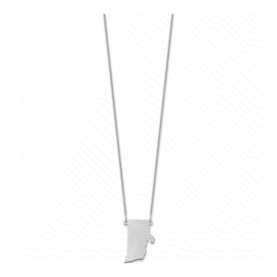 14K White Gold Rhode Island State Pendant Necklace – view 2