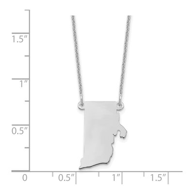 14K White Gold Rhode Island State Pendant Necklace – view 3