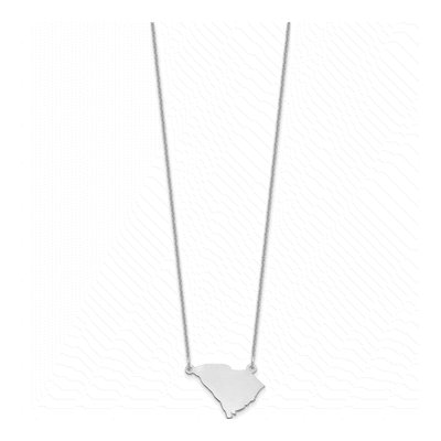 14K White Gold South Carolina State Pendant Necklace – view 2
