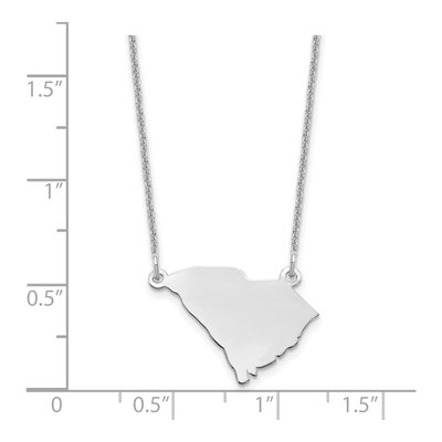 14K White Gold South Carolina State Pendant Necklace – view 3