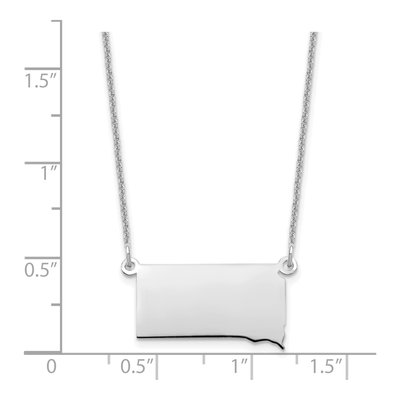14K White Gold South Dakota State Pendant Necklace – view 3