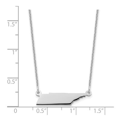 14K White Gold Tennessee State Pendant Necklace – view 3