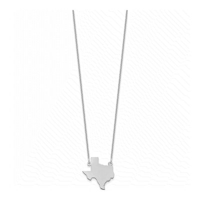 14K White Gold Texas State Pendant Necklace – view 2
