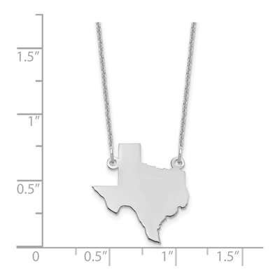 14K White Gold Texas State Pendant Necklace – view 3