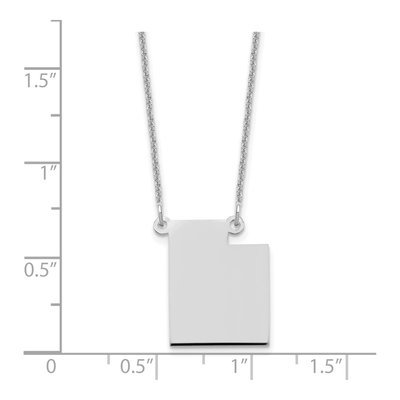 14K White Gold Utah State Pendant Necklace – view 3