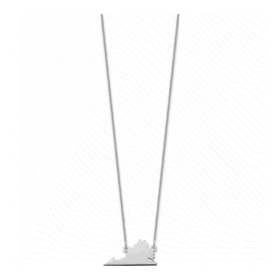 14K White Gold Virginia State Pendant Necklace – view 2