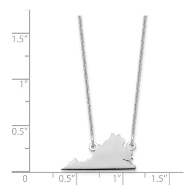 14K White Gold Virginia State Pendant Necklace – view 3
