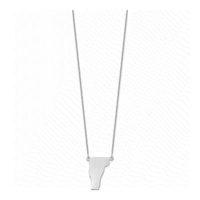 14K White Gold Vermont State Pendant Necklace – view 2
