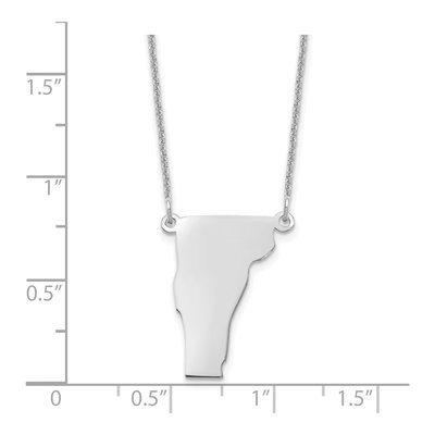 14K White Gold Vermont State Pendant Necklace – view 3