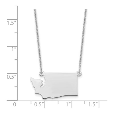 14K White Gold Washington State Pendant Necklace – view 3
