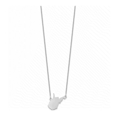 14K White Gold Wisconsin State Pendant Necklace – view 2