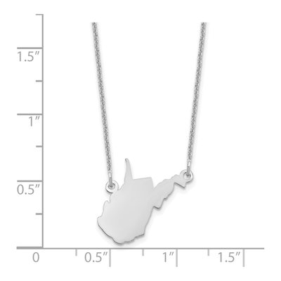 14K White Gold Wisconsin State Pendant Necklace – view 3