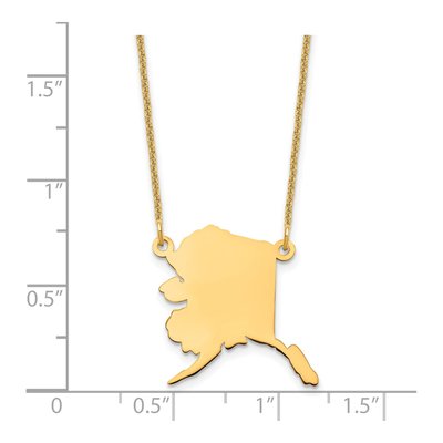 14K Yellow Gold Alaska State Pendant Necklace – view 3