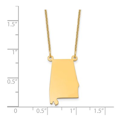14K Yellow Gold Alabama State Pendant Necklace – view 3
