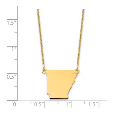 14K Yellow Gold Arkansas State Pendant Necklace – view 3