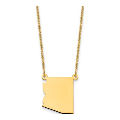 14K Yellow Gold Arizona State Pendant Necklace