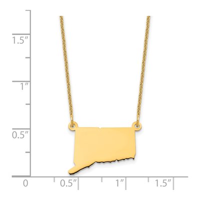 14K Yellow Gold Connecticut State Pendant Necklace – view 3
