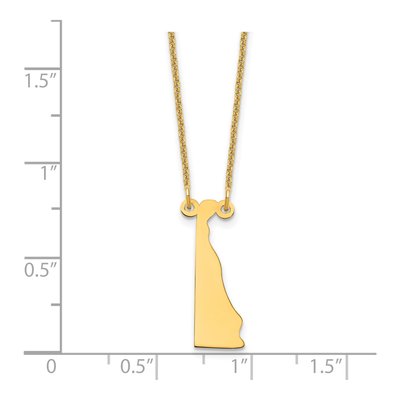 14K Yellow Gold Delaware State Pendant Necklace – view 3