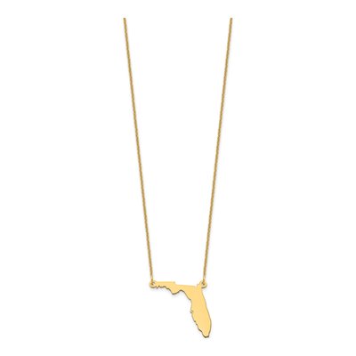 14K Yellow Gold Florida State Pendant Necklace – view 2