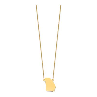 14K Yellow Gold Georgia State Pendant Necklace – view 2