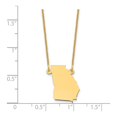 14K Yellow Gold Georgia State Pendant Necklace – view 3