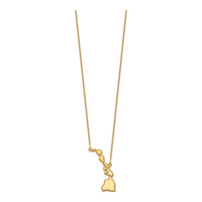 14K Yellow Gold Hawaii State Pendant Necklace – view 2
