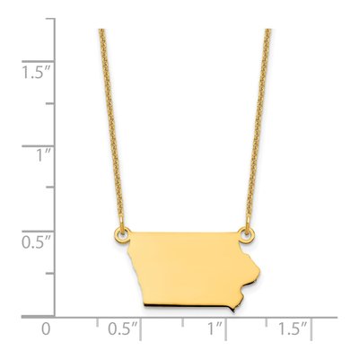14K Yellow Gold Iowa State Pendant Necklace – view 3