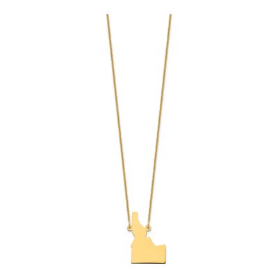 14K Yellow Gold Idaho State Pendant Necklace – view 2
