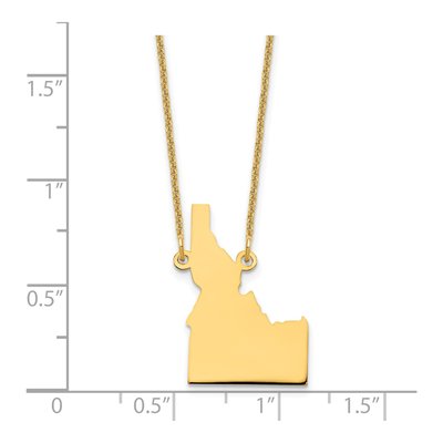 14K Yellow Gold Idaho State Pendant Necklace – view 3