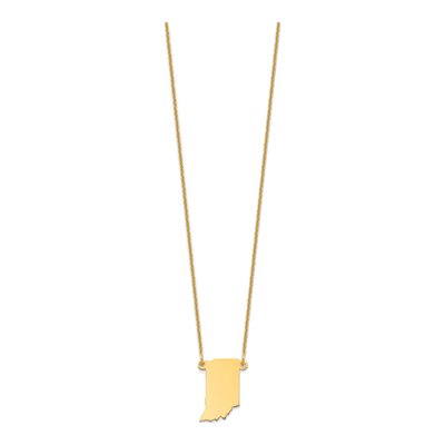 14K Yellow Gold Indiana State Pendant Necklace – view 2