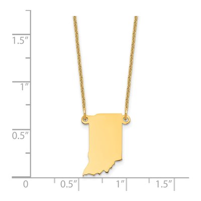 14K Yellow Gold Indiana State Pendant Necklace – view 3