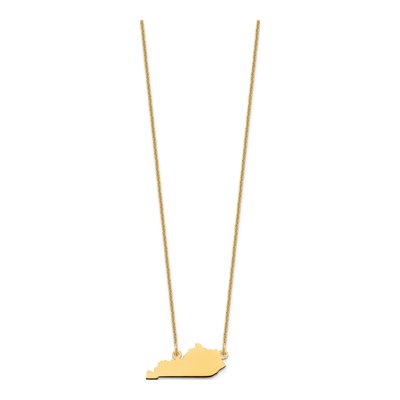 14K Yellow Gold Kentucky State Pendant Necklace – view 2