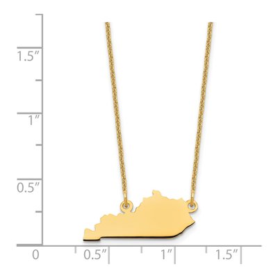 14K Yellow Gold Kentucky State Pendant Necklace – view 3
