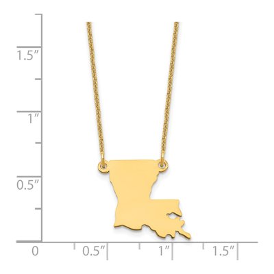 14K Yellow Gold Louisiana State Pendant Necklace – view 3