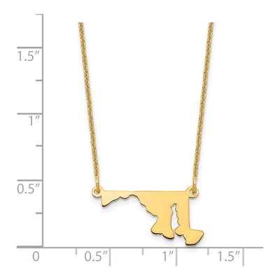 14K Yellow Gold Maryland State Pendant Necklace – view 3