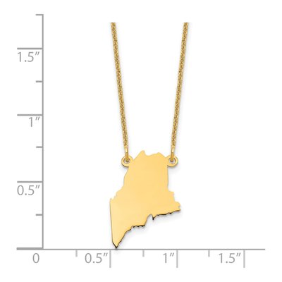 14K Yellow Gold Maine State Pendant Necklace – view 3