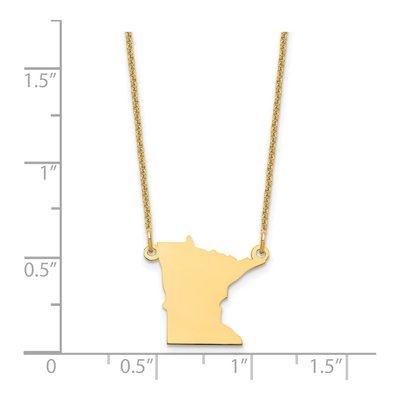 14K Yellow Gold Minnesota State Pendant Necklace – view 3