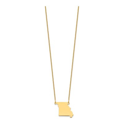 14K Yellow Gold Missouri State Pendant Necklace – view 2