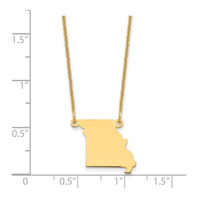 14K Yellow Gold Missouri State Pendant Necklace – view 3