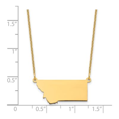 14K Yellow Gold Montana State Pendant Necklace – view 3